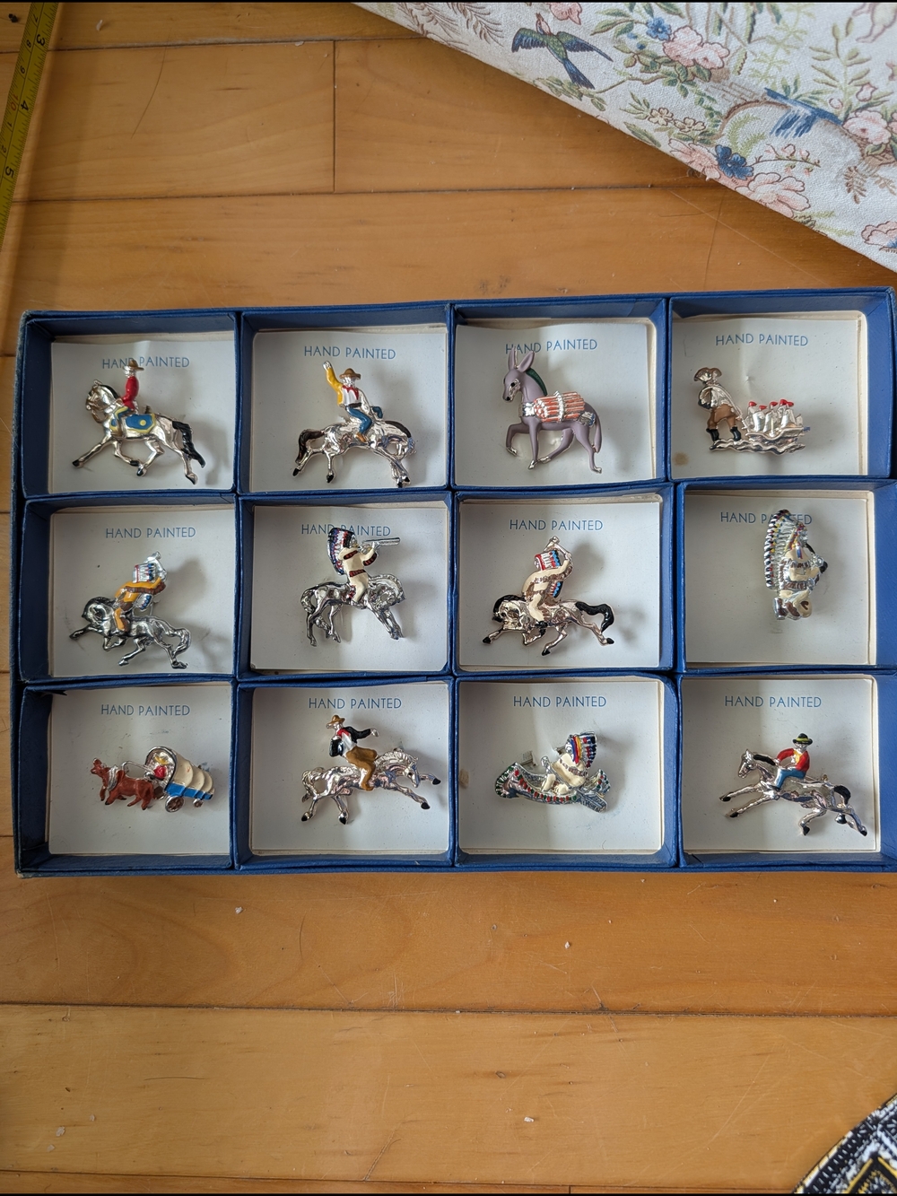 Vtg Hand Painted Enamel Pins